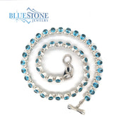 Sterling Silver Topaz Necklace- 19 Inches